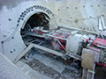 15.07.2006: Die Tunnelbohrmaschine ist an der Vorsperre angekommen